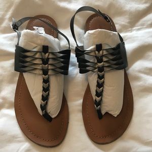 Black and silver sandals